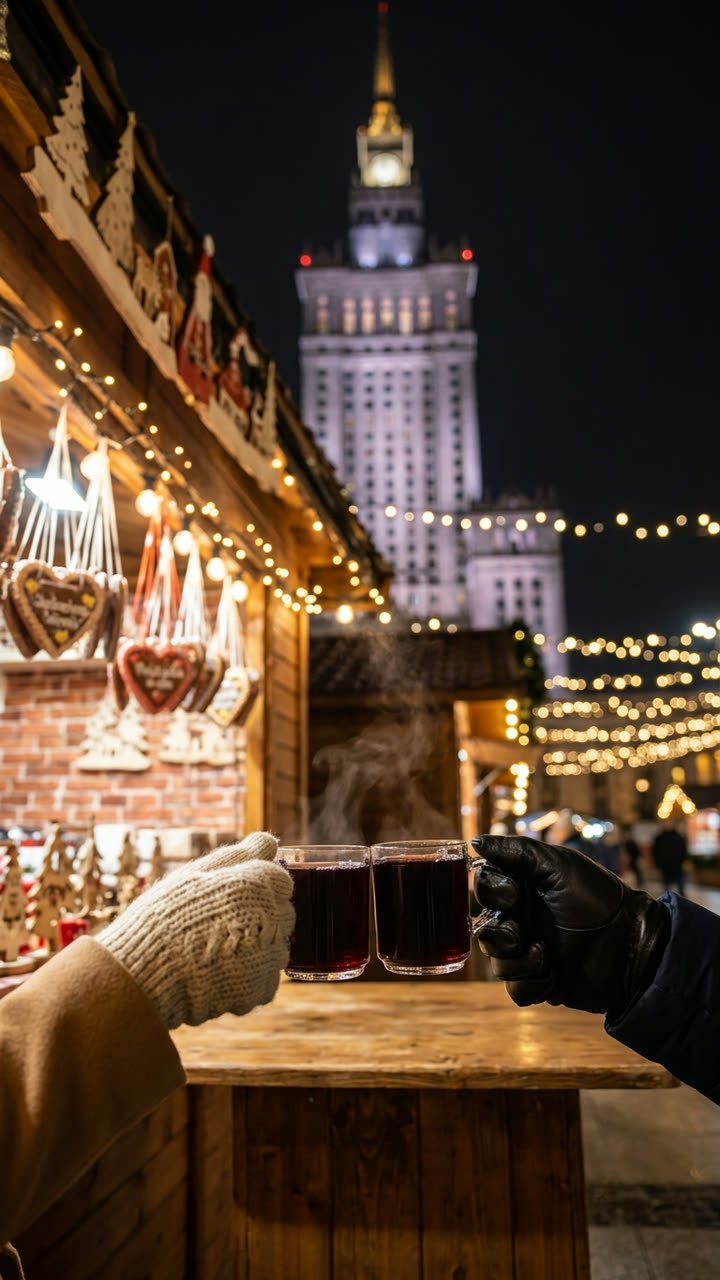 Vin chaud au pied du Palais de la Culture